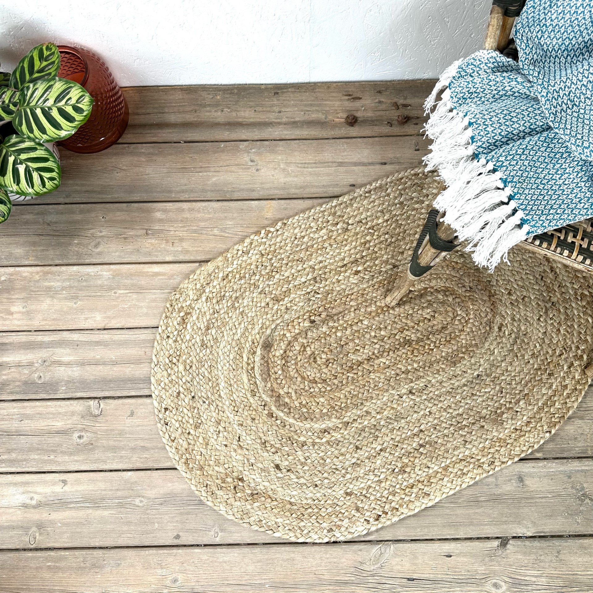 Oval Shaped 100% Jute Rug 5 Sizes Fair Trade